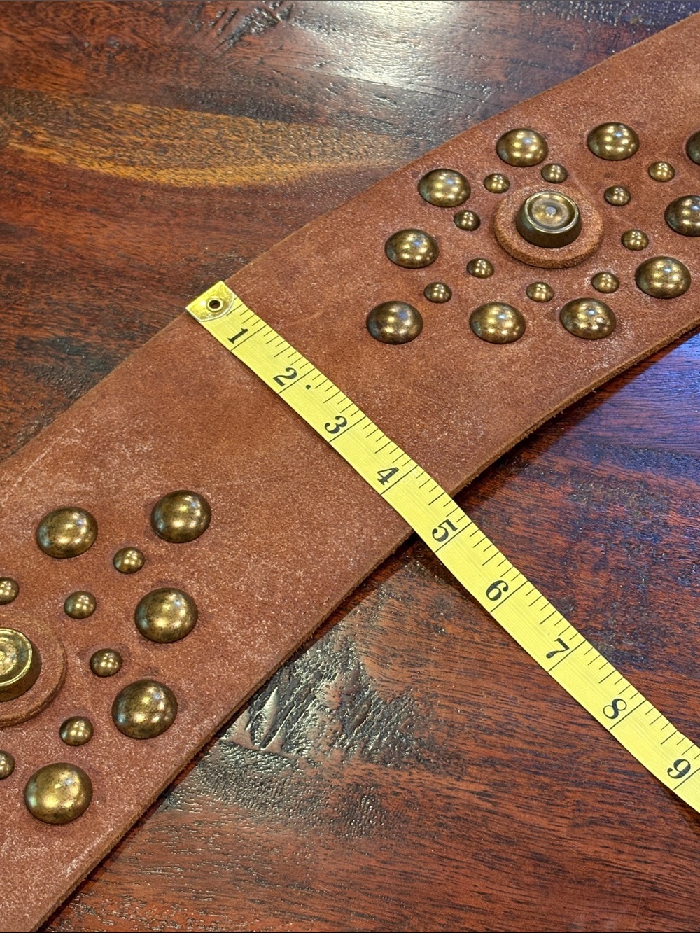 Vintage Ralph Lauren Suede Leather Wide Studded Corset Belt Distressed Brown M - Picture 12 of 15